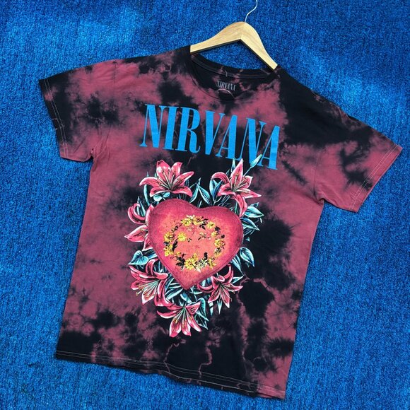 Nirvana “Heart-Shaped Box” Grunge Band Tie-Dye Graphic T-Shirt Size Large - Picture 3 of 4